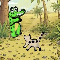 Crocodile And Cat
